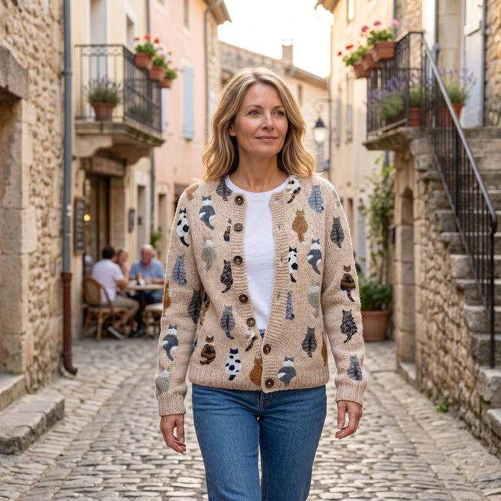 Bramley | Le Cardigan Imprimé Chat