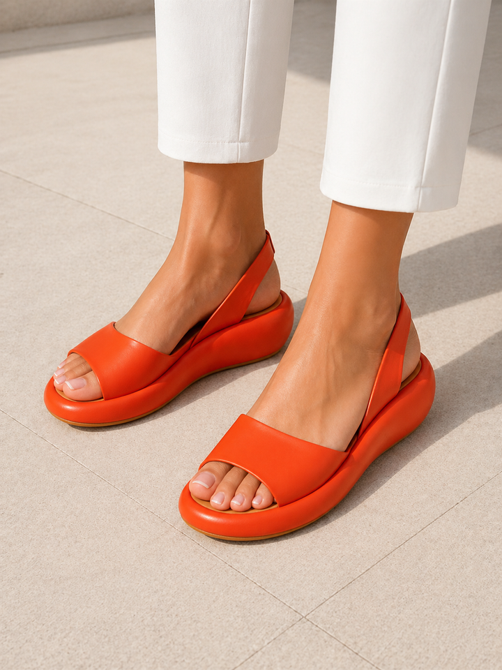 Sandales plates à talon ouvert et à lanières pour femmes – Design minimal à petit talon