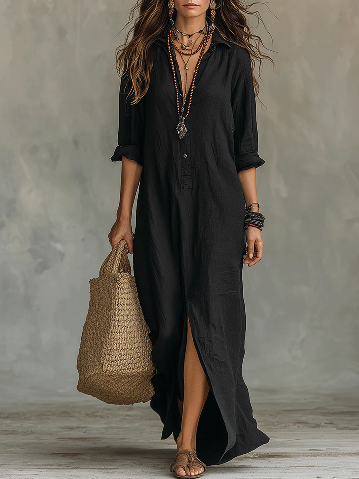 Soline - Élégante Robe Maxi Fluide