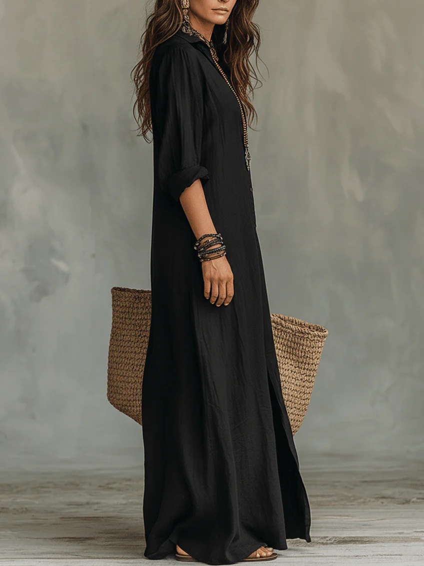 Soline - Élégante Robe Maxi Fluide