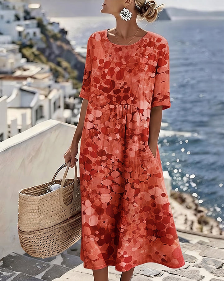 Elena™ - Robe Midi Élegante à Fleurs d&