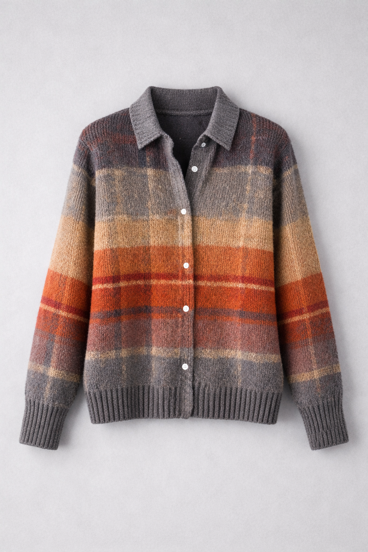 Avery - Cardigan à Carreaux Douillet