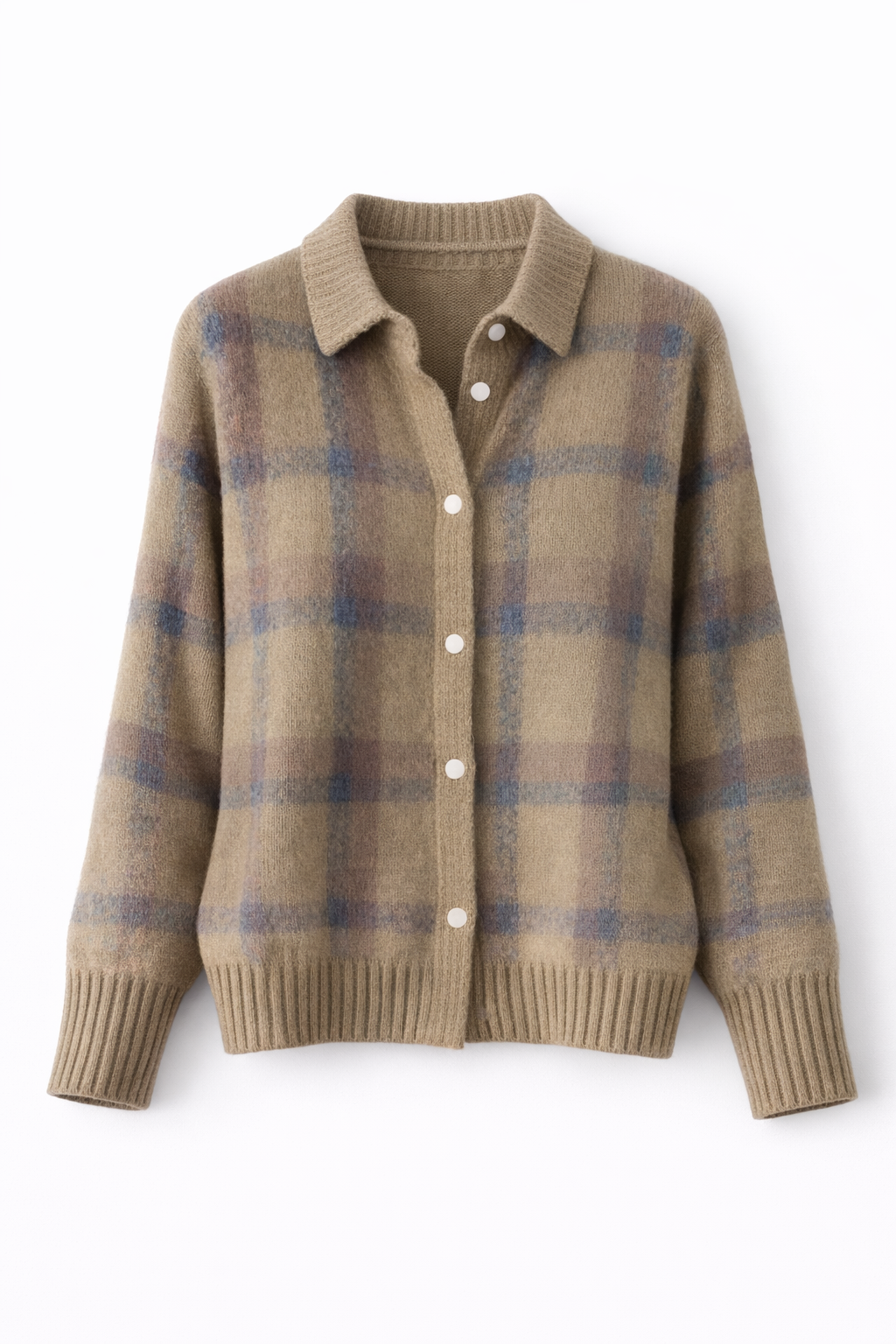 Avery - Cardigan à Carreaux Douillet