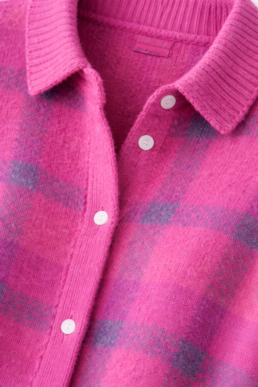 Avery - Cardigan à Carreaux Douillet