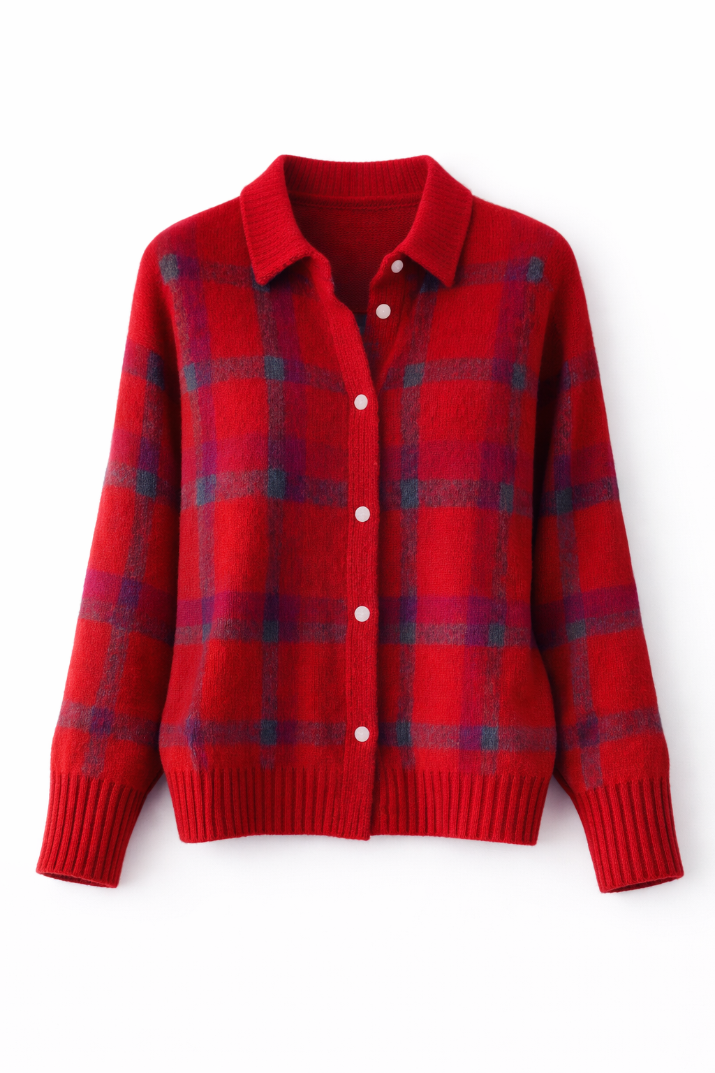 Avery - Cardigan à Carreaux Douillet