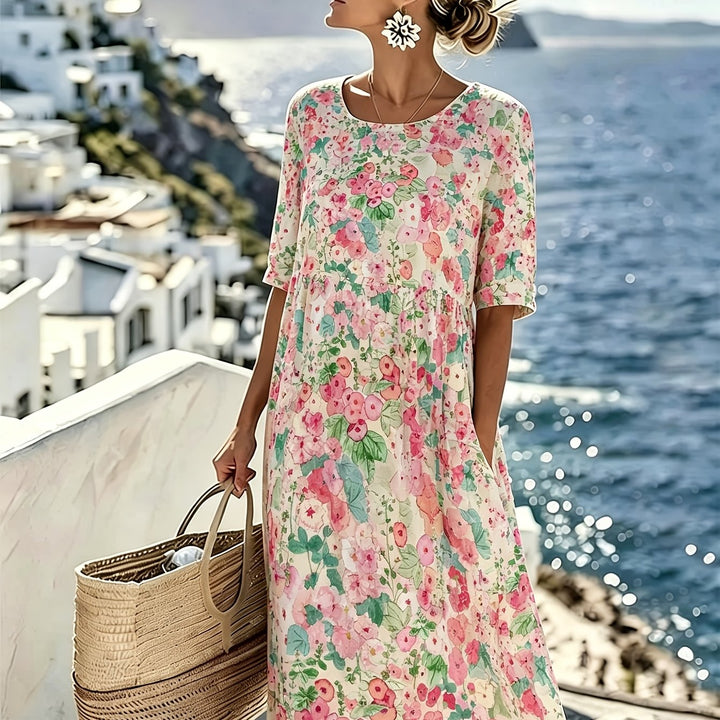 Lily™ - Élégante Robe Midi Florale d&