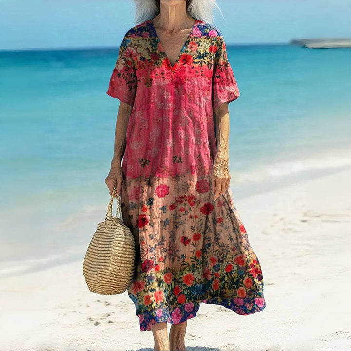 Vintage Floral Print Dress