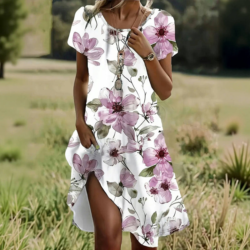 Casual Floral Print Dress