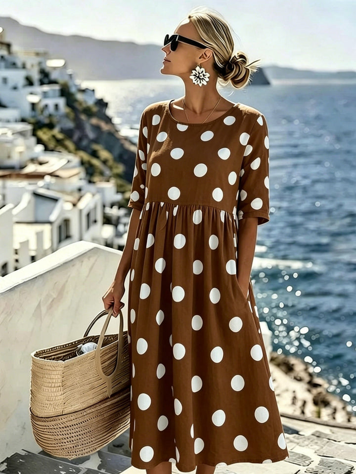 Penelope™ | Robe Midi à Pois Classique