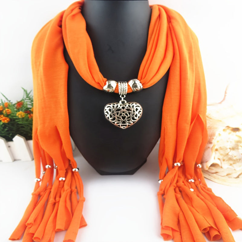 Heart Pendant Vintage Scarf