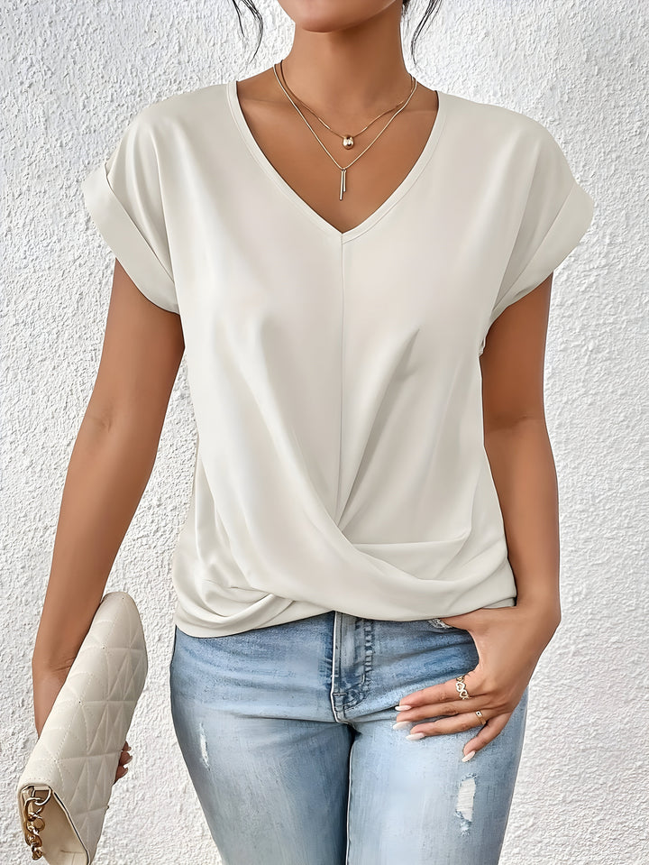 BELLA | Haut V-Cou Détail Twist Classique
