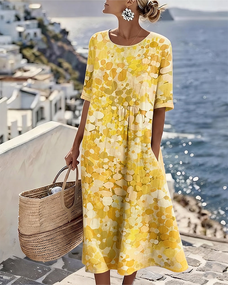 Elena™ - Robe Midi Élegante à Fleurs d&