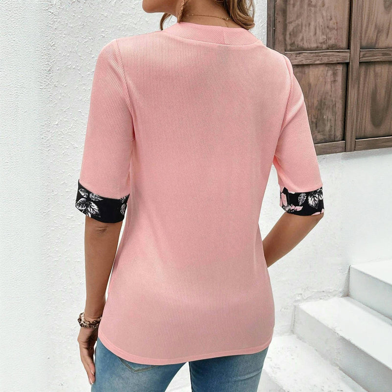Elegant Floral Patchwork Blouse
