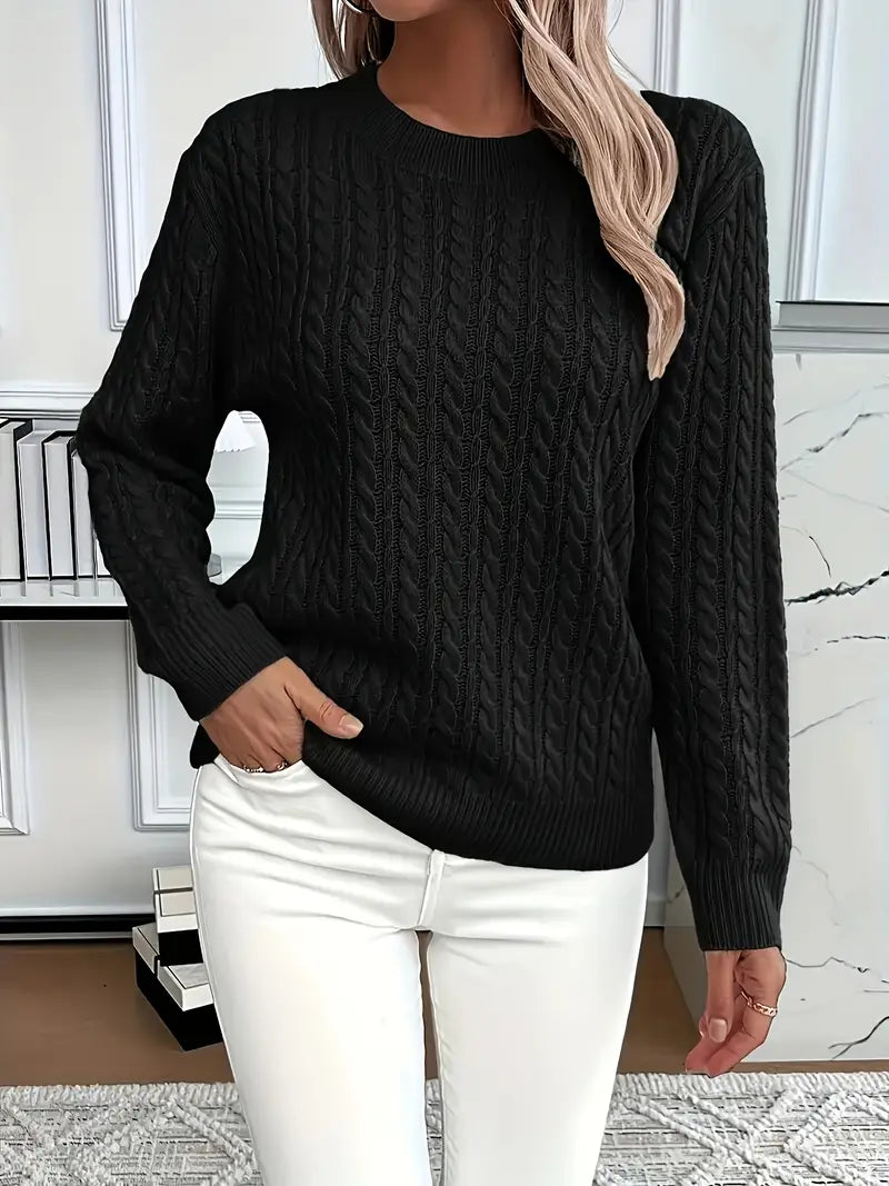 Lena – Pull en tricot à torsades pour femme