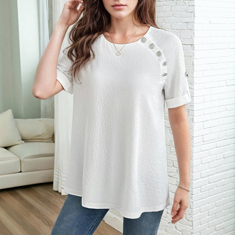 Casual Solid Colour Blouse