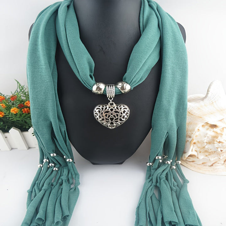 Heart Pendant Vintage Scarf