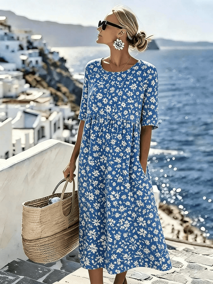 Grace™ - Robe Midi Élegante à Fleurs d&