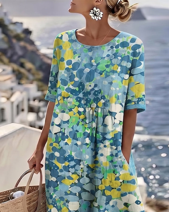 Elena™ - Robe Midi Élegante à Fleurs d&