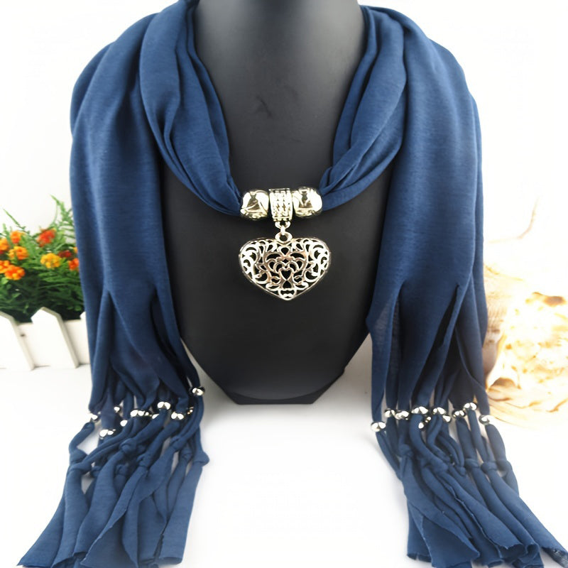 Heart Pendant Vintage Scarf