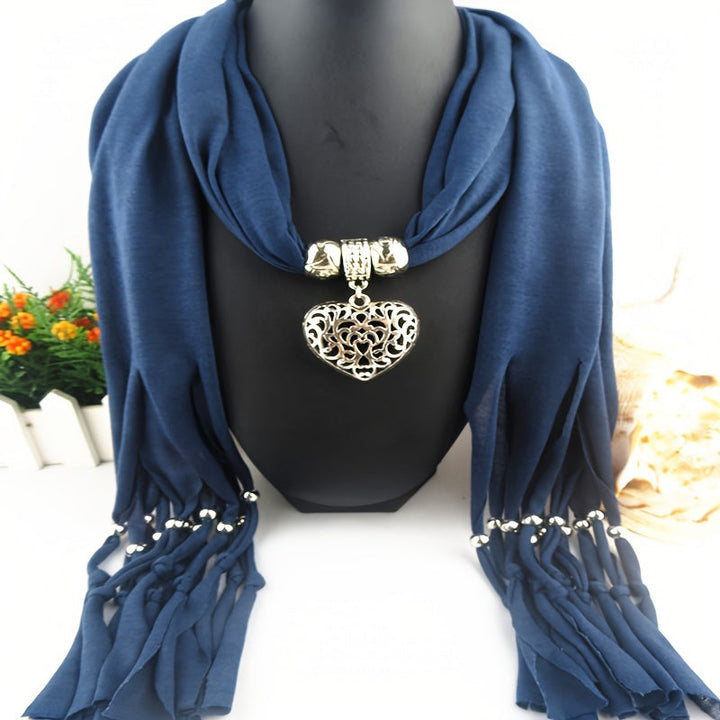 Heart Pendant Vintage Scarf