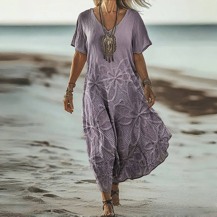 Vintage Floral Print Dress