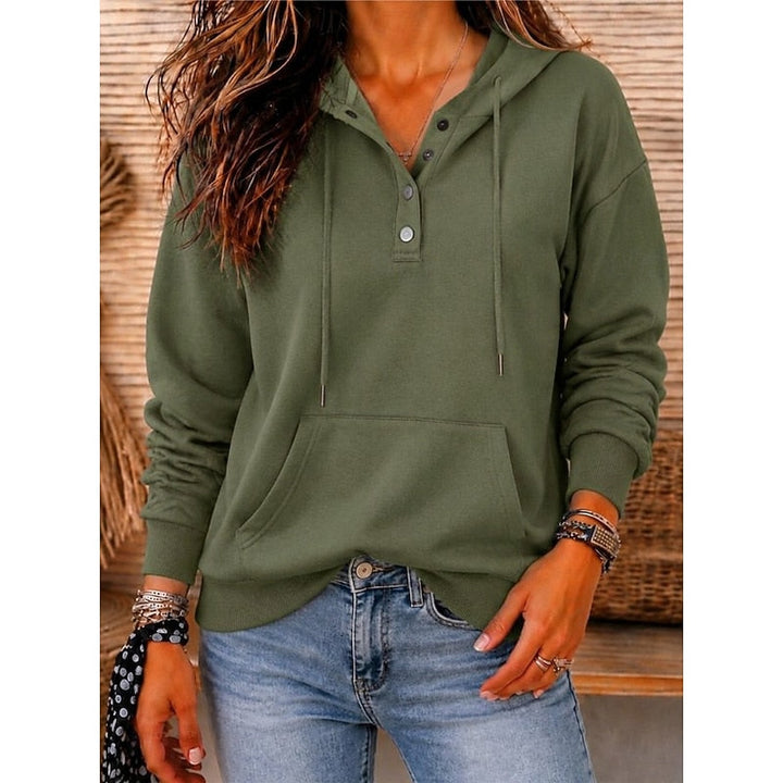 Blythe | Sweat à capuche relaxé avec bouton au cou