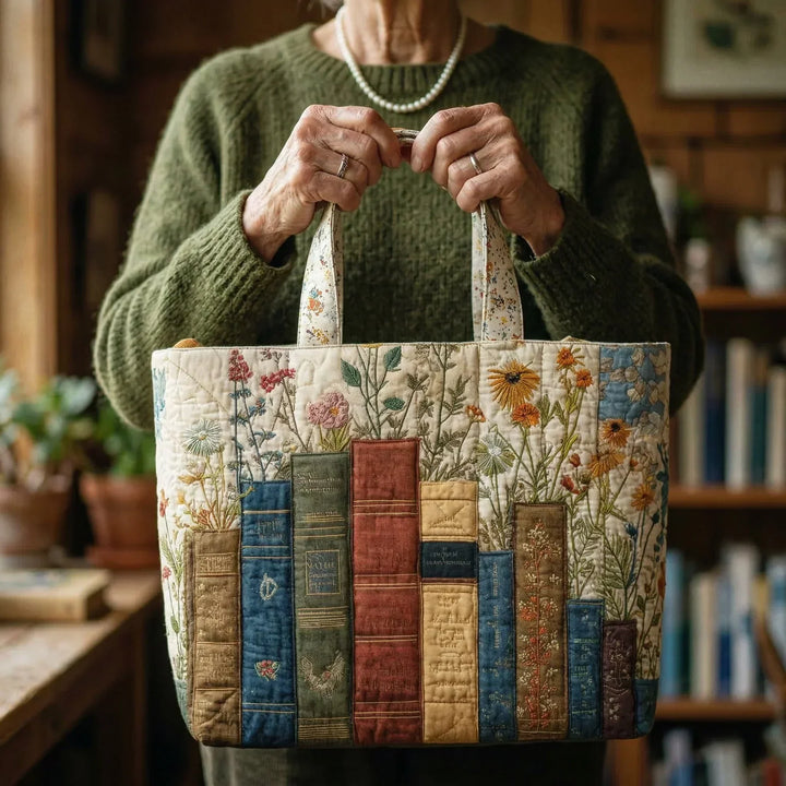 Sac à main matelassé artisanal - Livres et Fleurs