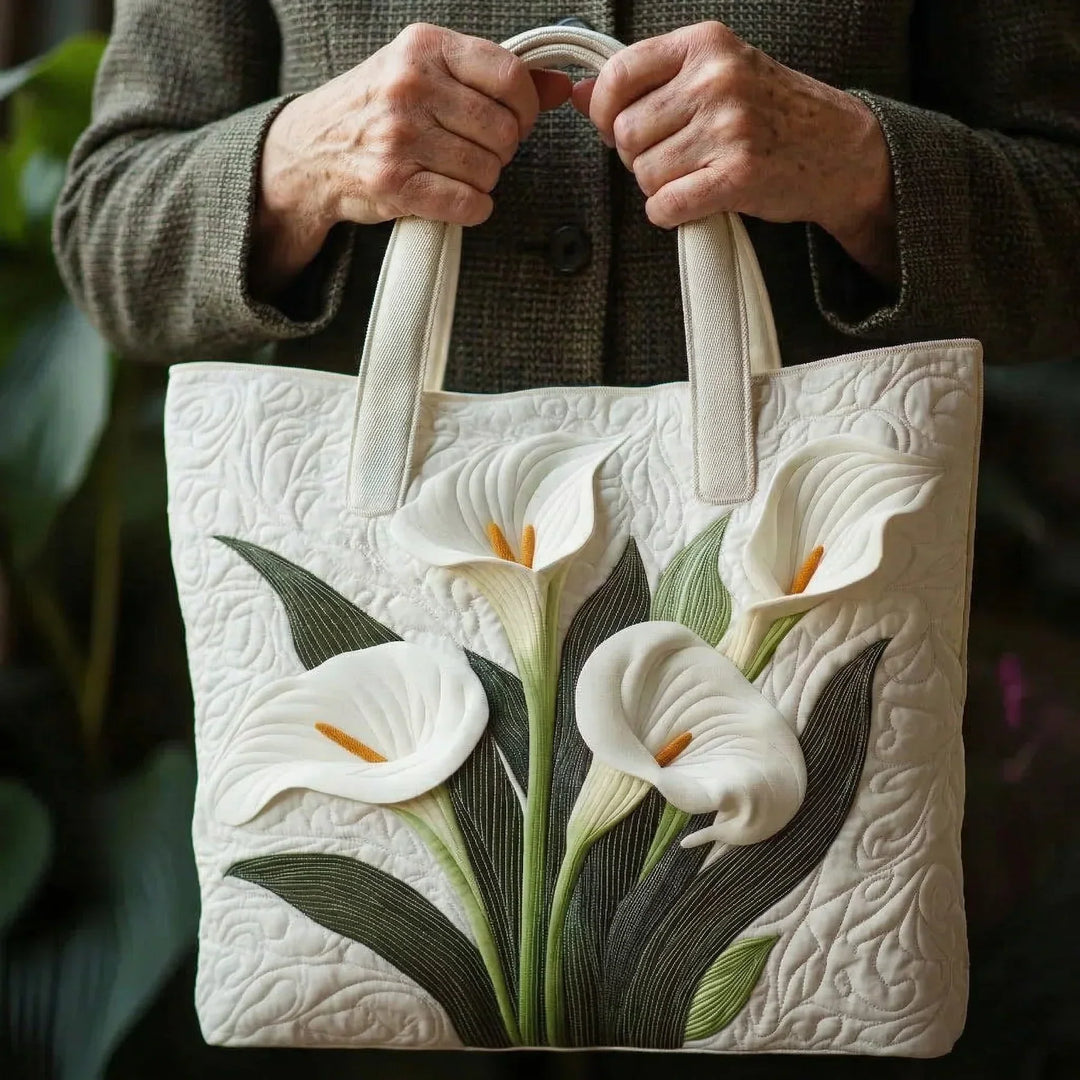 Sac Quilté Artisanal - Lys Blancs