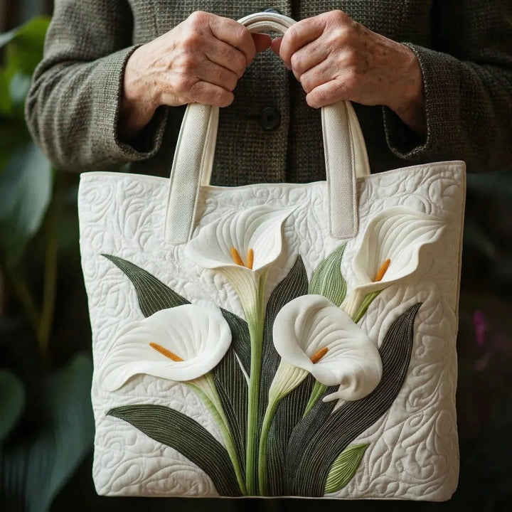 Sac Quilté Artisanal - Lys Blancs
