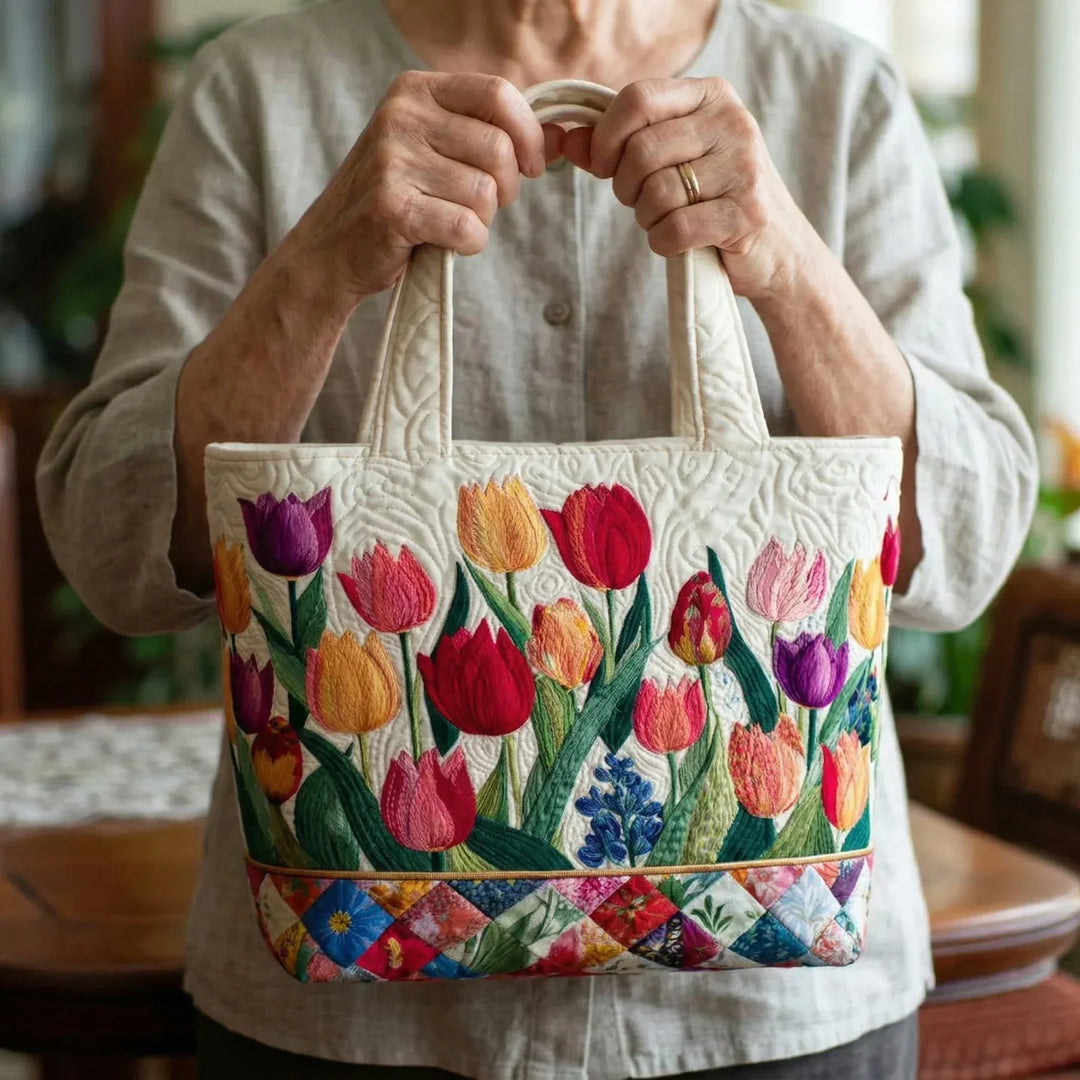 Sac Shopper Matelassé - Jardin de Tulipes