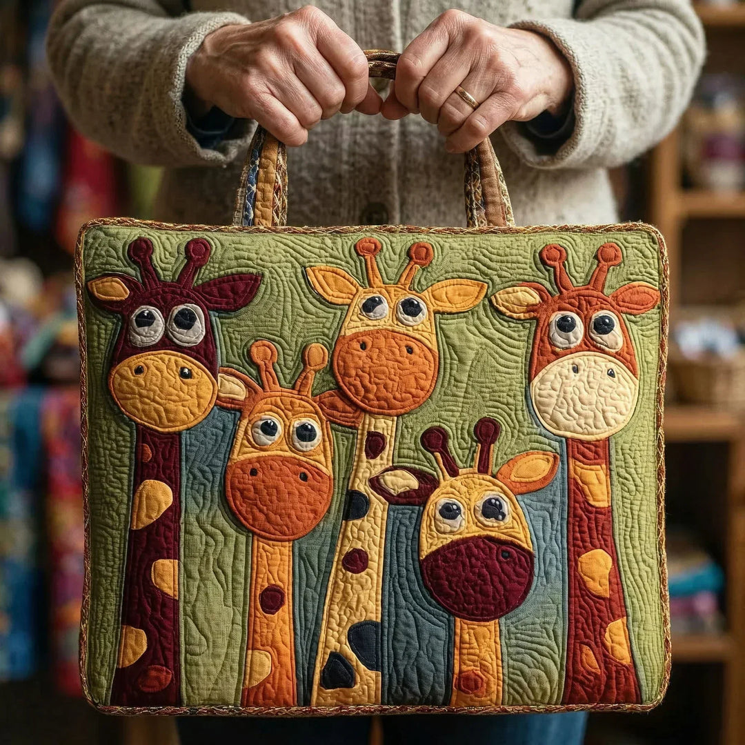 Sac Shopper Matelassé - Girafe