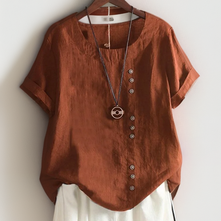 Isla - T-Shirt Chic Avec Boutons