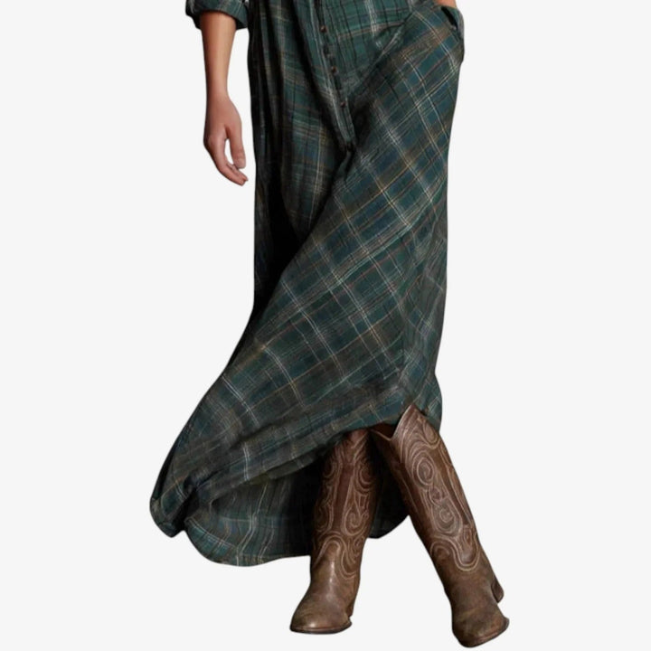 Hattie - Robe Maxi à Carreaux