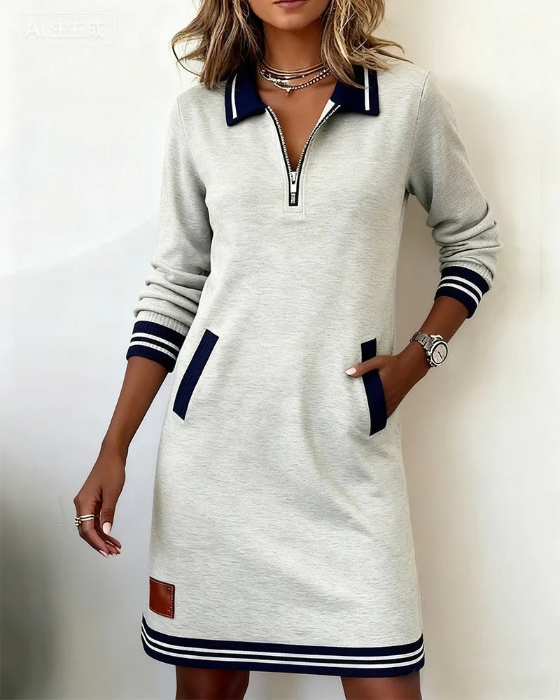 Halina - Élégante Robe Automnale