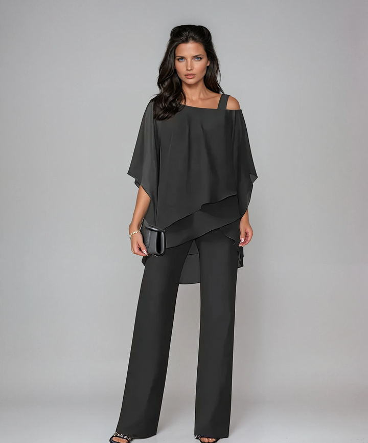Eleanor | Ensemble Poncho Asymétrique Deux Pièces