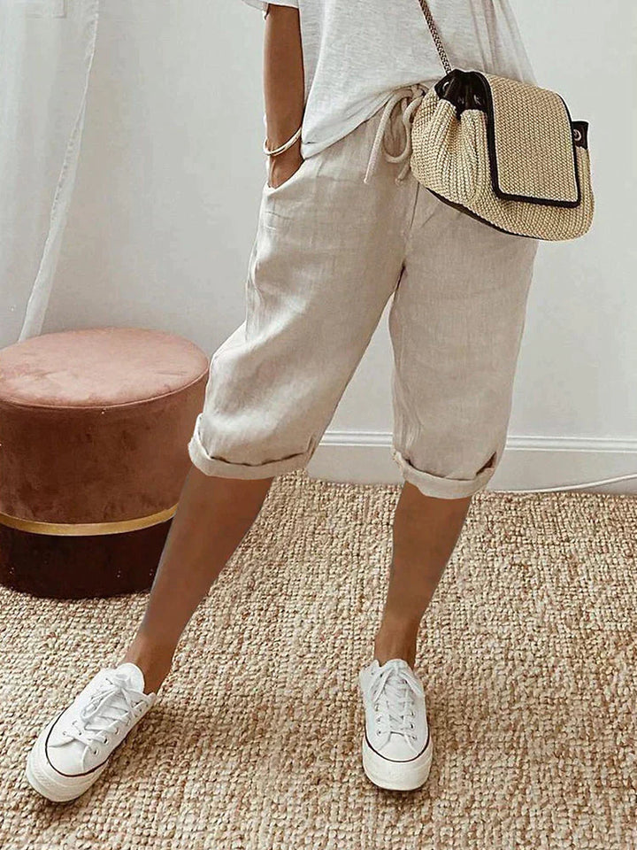 LUI™ – SHORTS EN COTON-LIN LÉGER