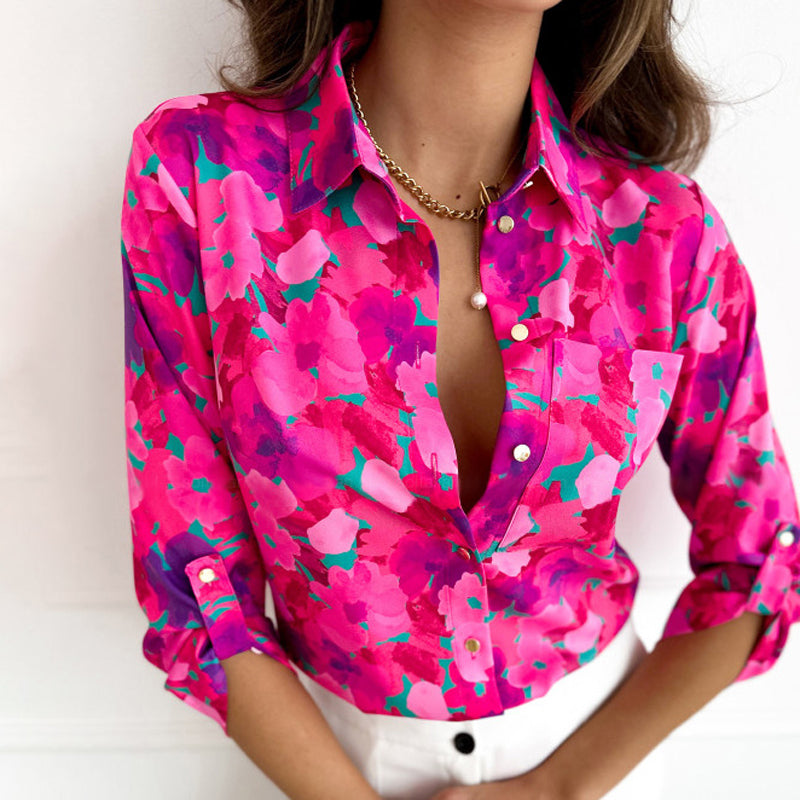 Casual Floral Print Blouse