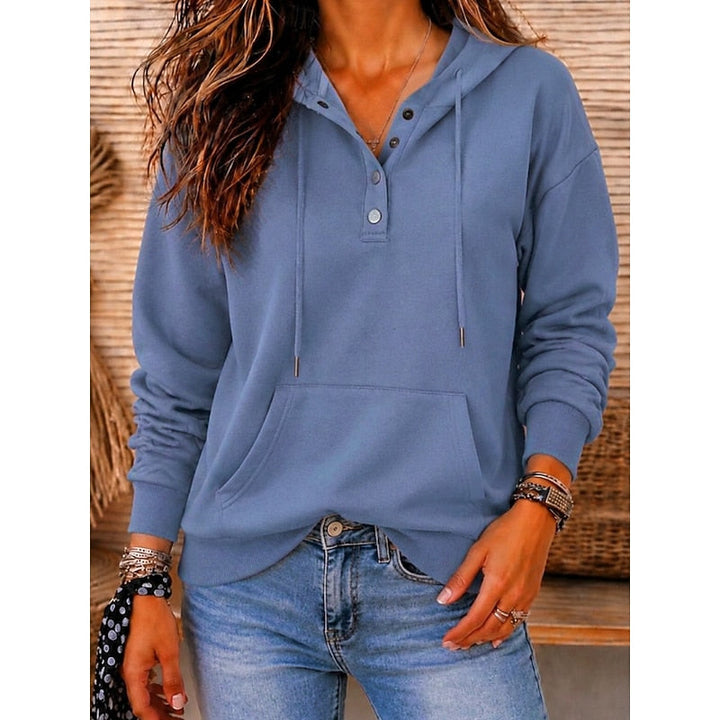 Blythe | Sweat à capuche relaxé avec bouton au cou