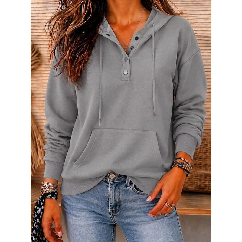 Blythe | Sweat à capuche relaxé avec bouton au cou